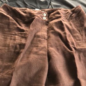 Brown Linen capris